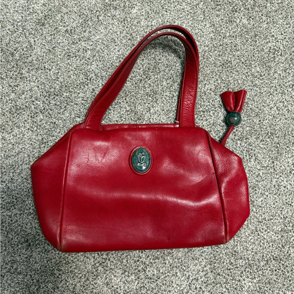 Lladró Elegant Red Leather Handbag